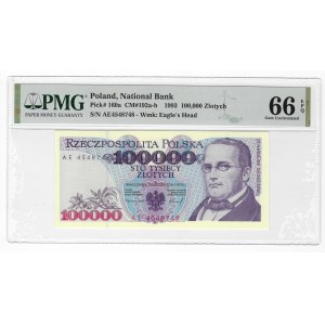 100.000 złotych 1993, seria AE - PMG 66 EPQ