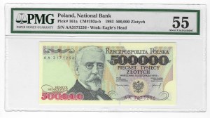 500.000 złotych 1993, seria AA - PMG 55