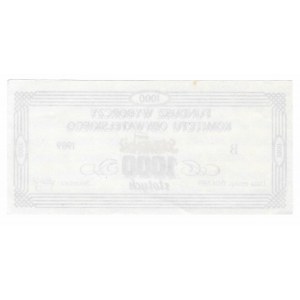 Solidarity, a brick of 1,000 zloty 1989 for the Electoral Fund of the Civic Committee