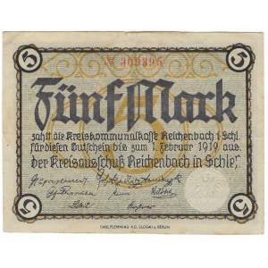 Dzierżoniów (Reichenbach), 5 Mark 1919