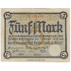 Dzierżoniów (Reichenbach), 5 marks 1919
