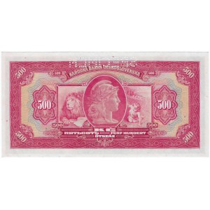 Czechosłowacja, 500 koron 1929r., seria F - SPECIMEN