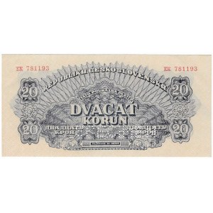 Czechosłowacja, 20 koron seria EK, 1944r. - SPECIMEN