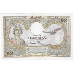 Jugoslawien, 1000 Dinar 1931, Serie T