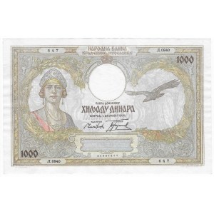 Jugosławia, 1000 dinarów 1931, seria Л
