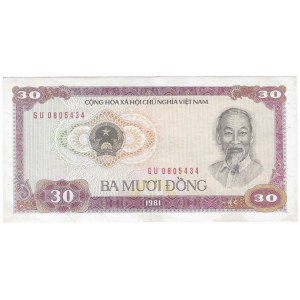 Vietnam, 30 Dong, 1981.