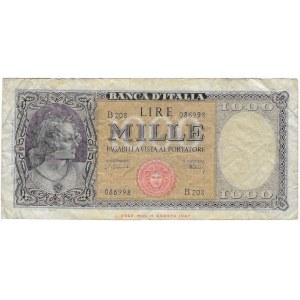 Italien, 1000 Lire, 1947.