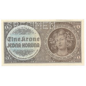 Protektorat Böhmen und Mähren, 1 Krone 1940 (ND) - SPECIMEN