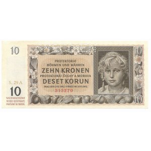 Protectorat de Bohême et de Moravie, 10 Korun 1942 - SPÉCIMEN