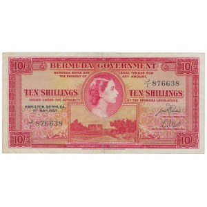 Bermuda, 10 shillings 1957
