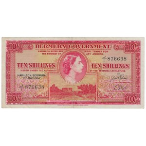 Bermudy, 10 šilinků 1957