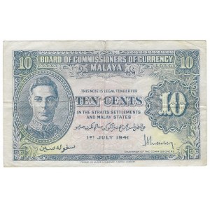 Malaje, 10 centów 1941