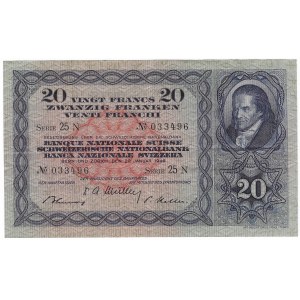 Switzerland, 20 francs 1949