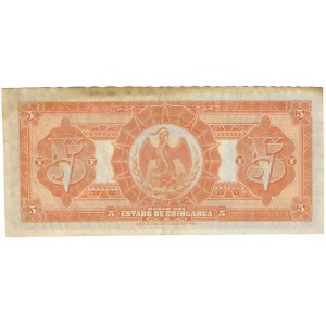 Meksyk, Chihuahua 5 Pesos 1913