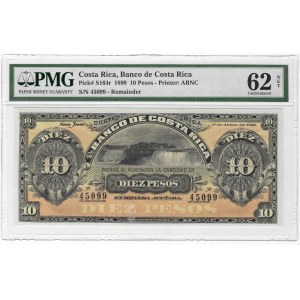 Costa Rica, 10 Pesos 1899 - PMG 62