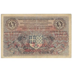 Jugosławia, 2 korony - przedruk z 1/2 dinara 1921