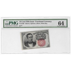 Stany Zjednoczone Ameryki, 10 centów, Fractional Currency, piąta emisja - PMG 64