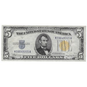 Vereinigte Staaten von Amerika, $5 1934, gelbe Briefmarke