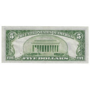 États-Unis d'Amérique, 5 dollars 1934, timbre jaune