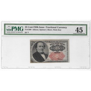 United States of America, 25 cents, Fractional Currency, fifth issue - PMG 45