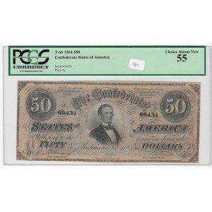 Stany Zjednoczone Ameryki, 50 dolarów 1864 - PCGS 55