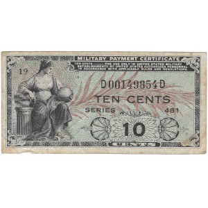 United States of America, 10 cents 1951 - military payment certificate