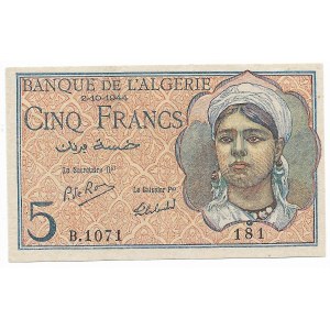 Algieria, 5 francs 1944