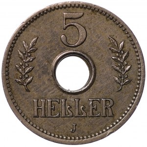 Nemecko, Nemecká východná Afrika, 5 halierov 1914 J
