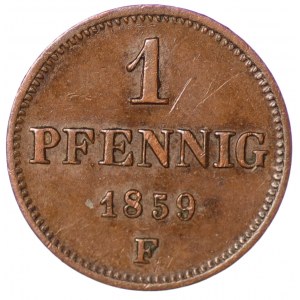 Germany, Saxony, 1 fenig 1859 F - Dresden