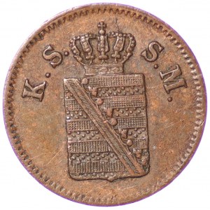 Nemecko, Sasko, 1 fenig 1859 F - Dresden