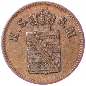 Niemcy, Saksonia, 1 fenig 1859 F - Drezno