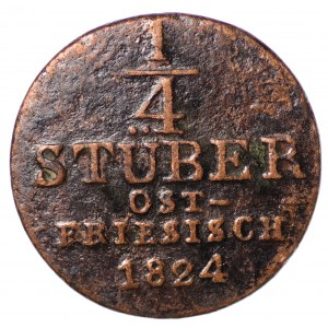 Germany, Braunschweig-Calenberg-Hannover, Georg IV, 1/4 Stüber 1824 B