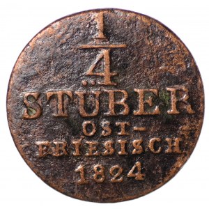 Nemecko, Braunschweig-Calenberg-Hannover, Georg IV, 1/4 Stüber 1824 B