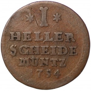 Niemcy, Hessen-Kassel, Wilhelm VIII, 1 halerz 1754