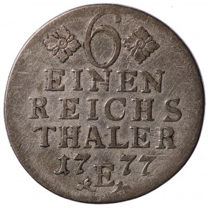 Deutschland, Preußen, Friedrich II., 1/6 Taler 1777 E, Königsberg
