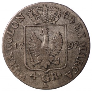 Nemecko, Prusko, Fridrich Viliam II, 4 haliere 1797 A, Berlín