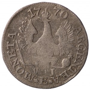 Německo, Prusko, Fridrich II, 6 haléřů 1770 E, Königsberg
