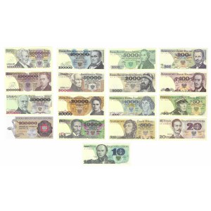 Zestaw banknotów obiegowych w emisyjnych stanach - zestaw 17 sztuk