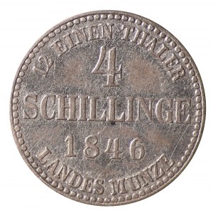 Nemecko, Mecklenburg-Strelitz, 4 Schilling 1846