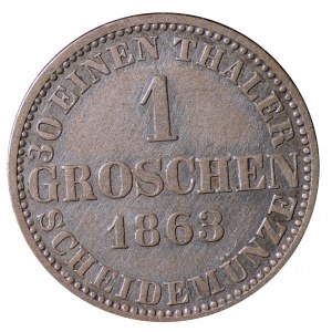 Germany, Hannover, 1 silber groschen 1863 B