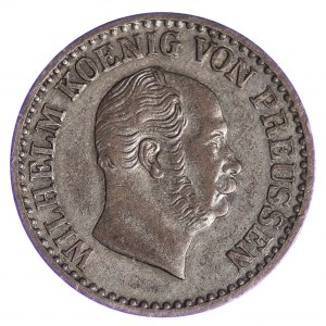 Niemcy, Prusy, Wilhelm I, 1 grosz srebrny 1862 A - Berlin