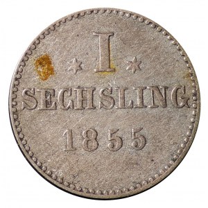 Niemcy, Hamburg, 1 Sechsling 1855