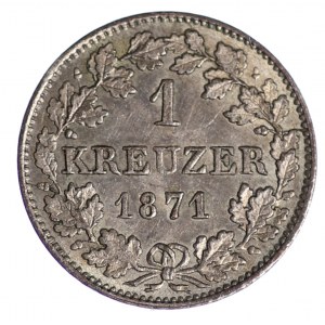 Německo, Hessen-Darmstadt, Ludwig II, 1 krajcar 1871