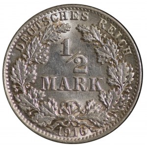 Deutschland, 1/2 Mark 1916 A