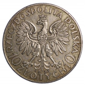 10 zloty 1933, Warsaw, woman's head