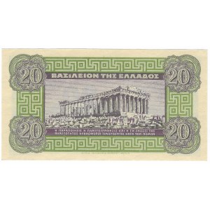 Grecja, 20 Drachmai 1940