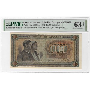 Grecja, 10000 Drachmai 1942 - PMG 63 EPQ