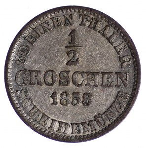 Německo, Hannover, 1/2 Groschen 1858 B