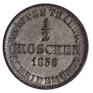 Niemcy, Hannover, 1/2 Groschen 1858 B