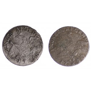 Deutschland, Preußen, Friedrich, 3 Pfennige 1780 B und 3 Pfennige 1782 A